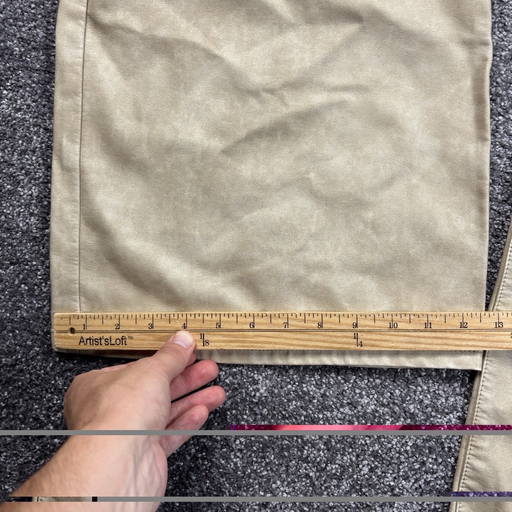 We The Free Misha High-Rise Wide Barrel Faux Leather Pants Womens 30 Beige Vegan - Picture 12 of 12